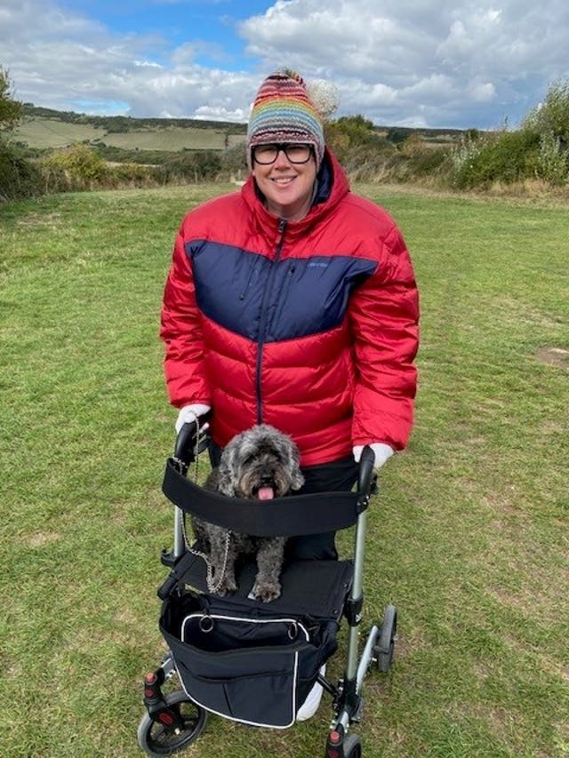 <p>Sarah Barley-McMullen is immunocompromised and suffers from pain that has left her unable to walk unassisted, which has meant she does not often leave her house now</p>